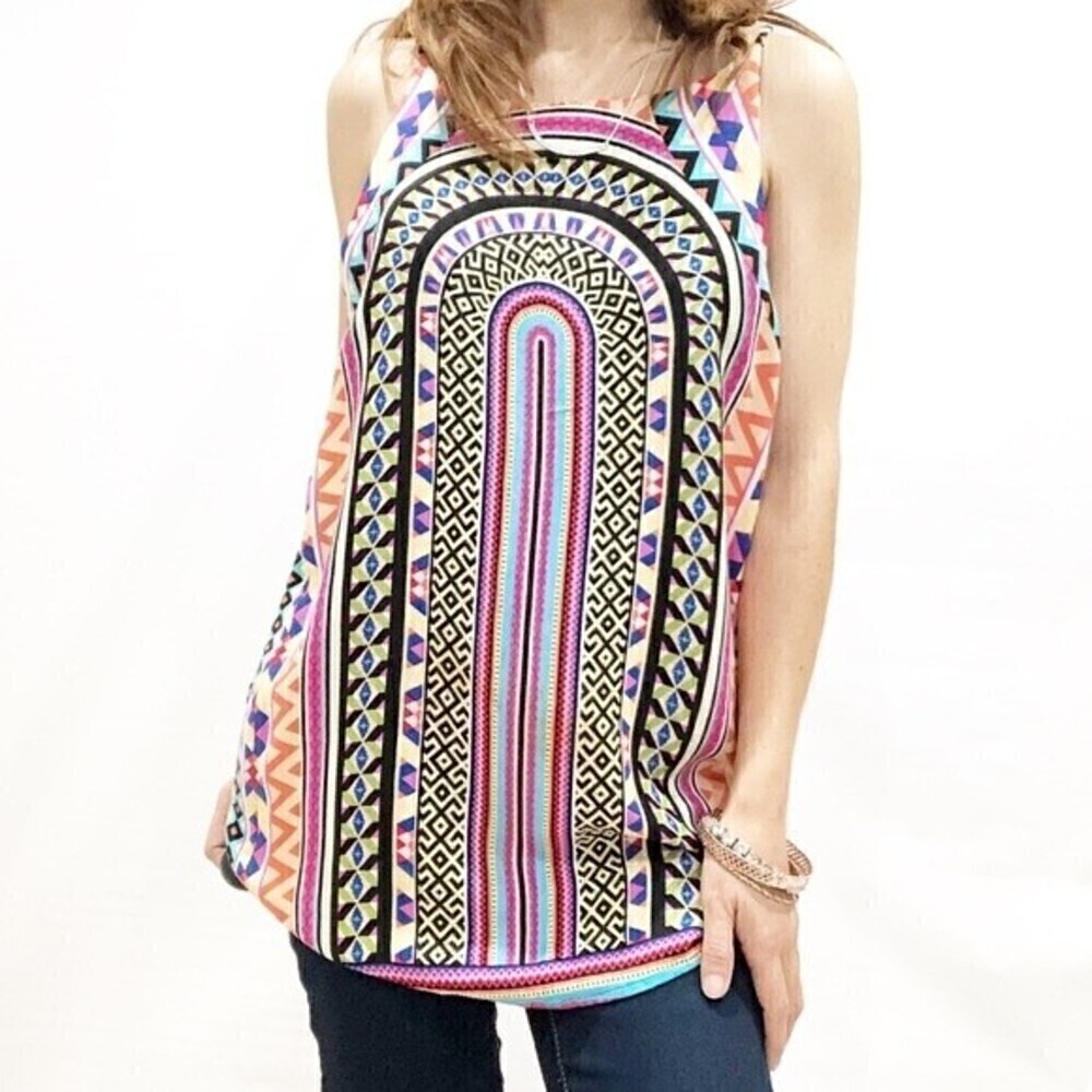 RENEE C multicolor printed tank top sleeveless